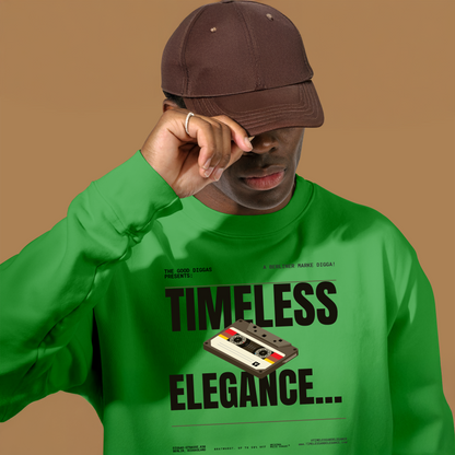 Timeless Retro Front Sweatshirt (Black)
