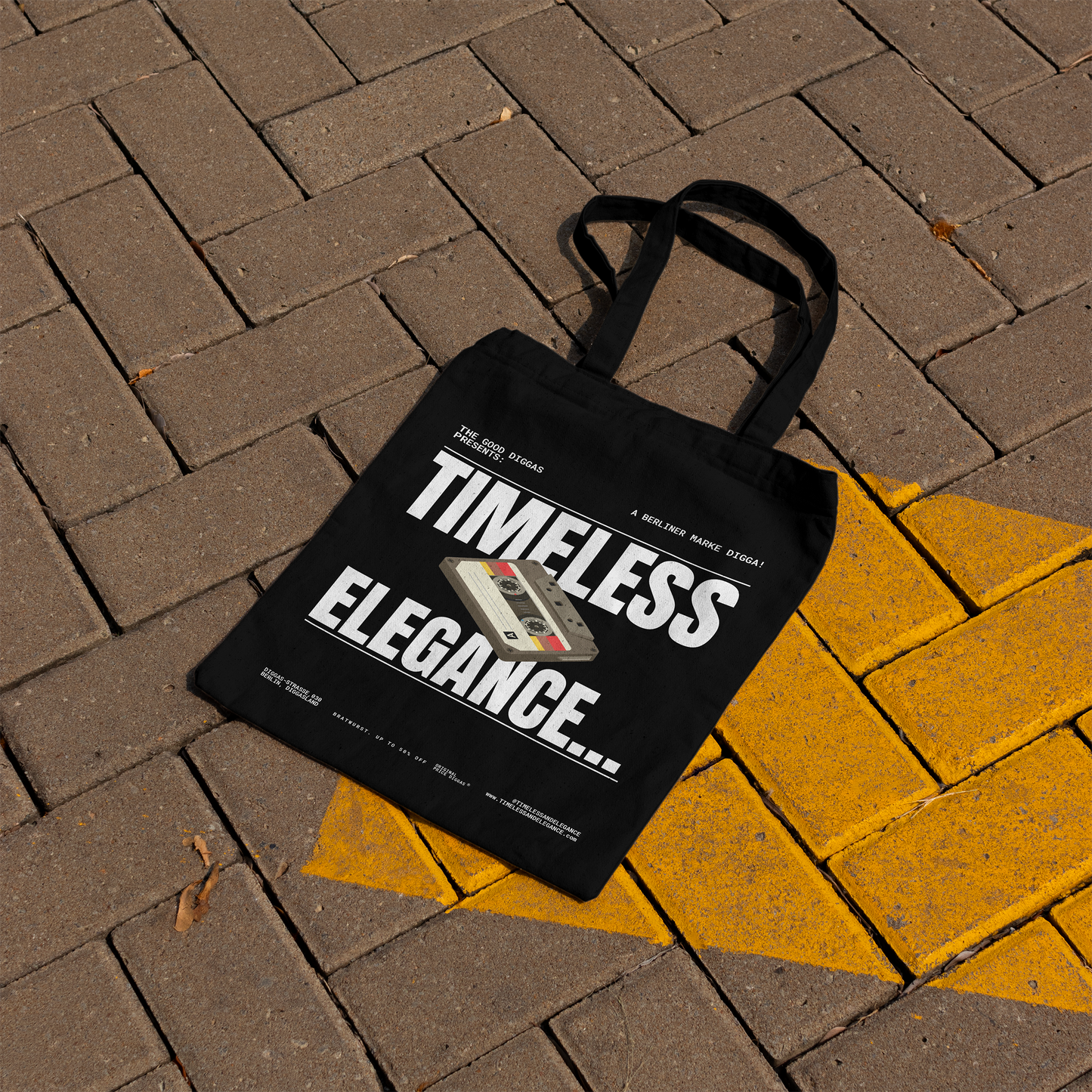 Tote Bag Timeless Digga Retro White (F+B)