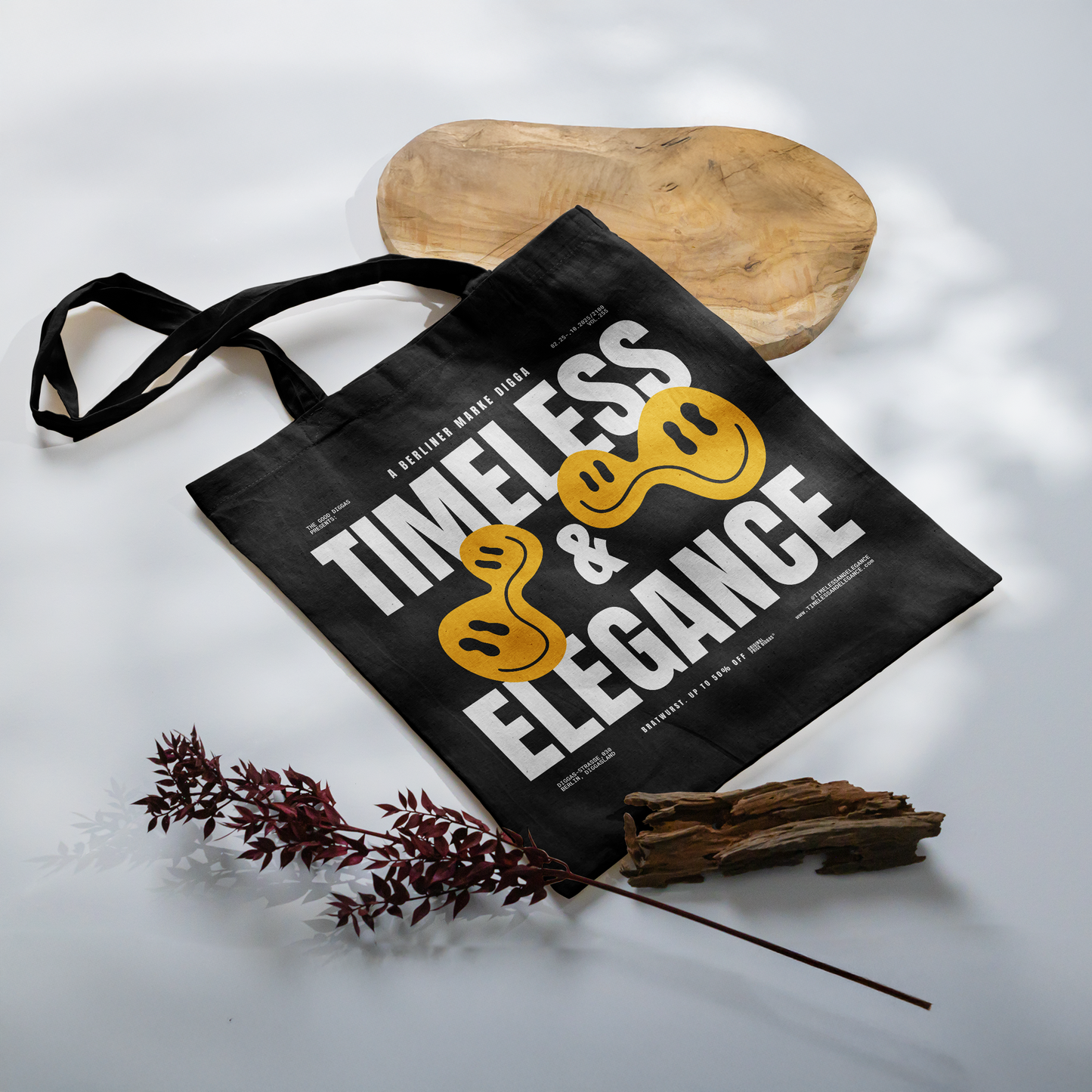 Tote Bag Timeless Digga Original White (F+B)