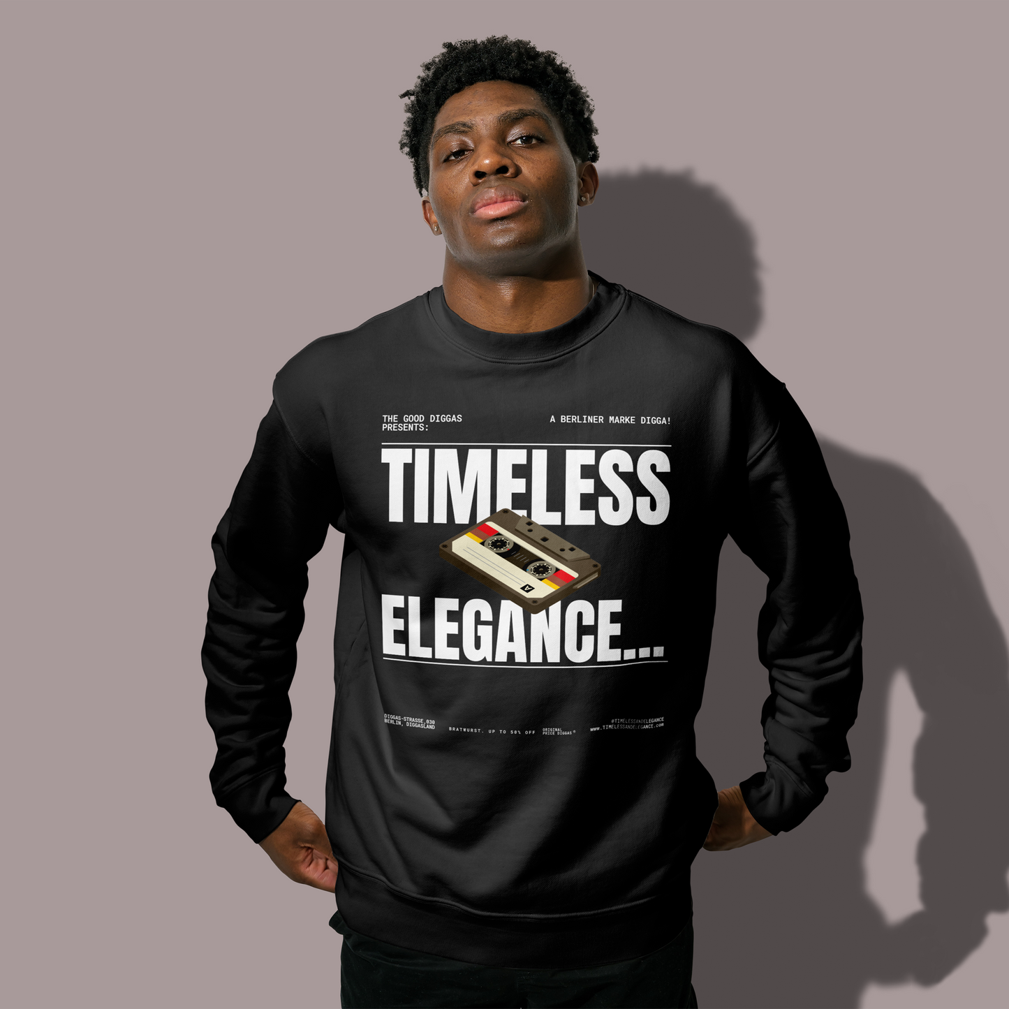 Timeless Retro Front Sweatshirt (White)
