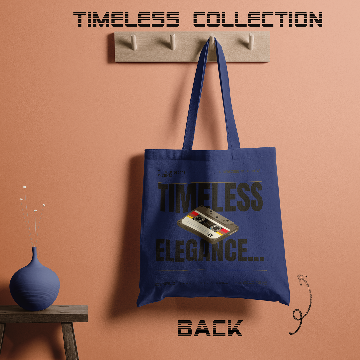Timeless Retro Tote – Black (F+B)