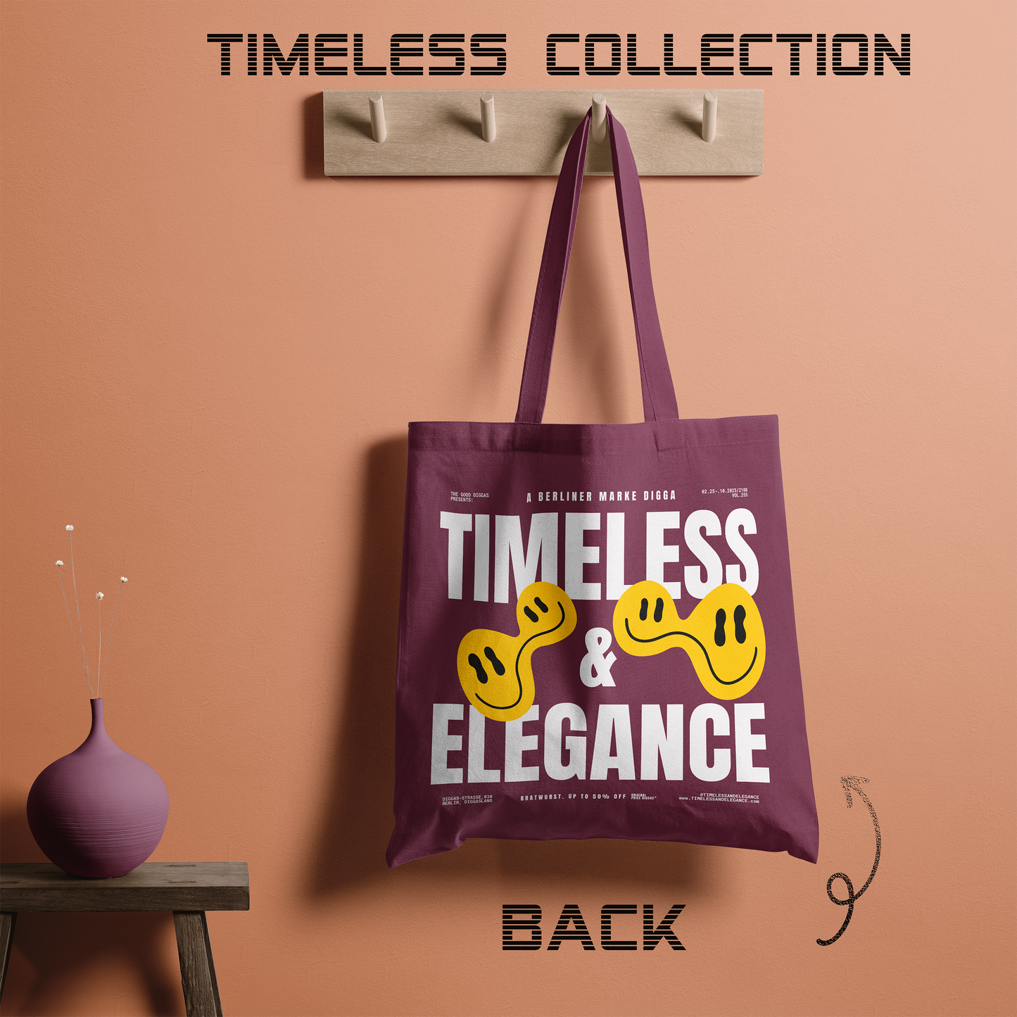 Tote Bag Timeless Digga Original White (F+B)