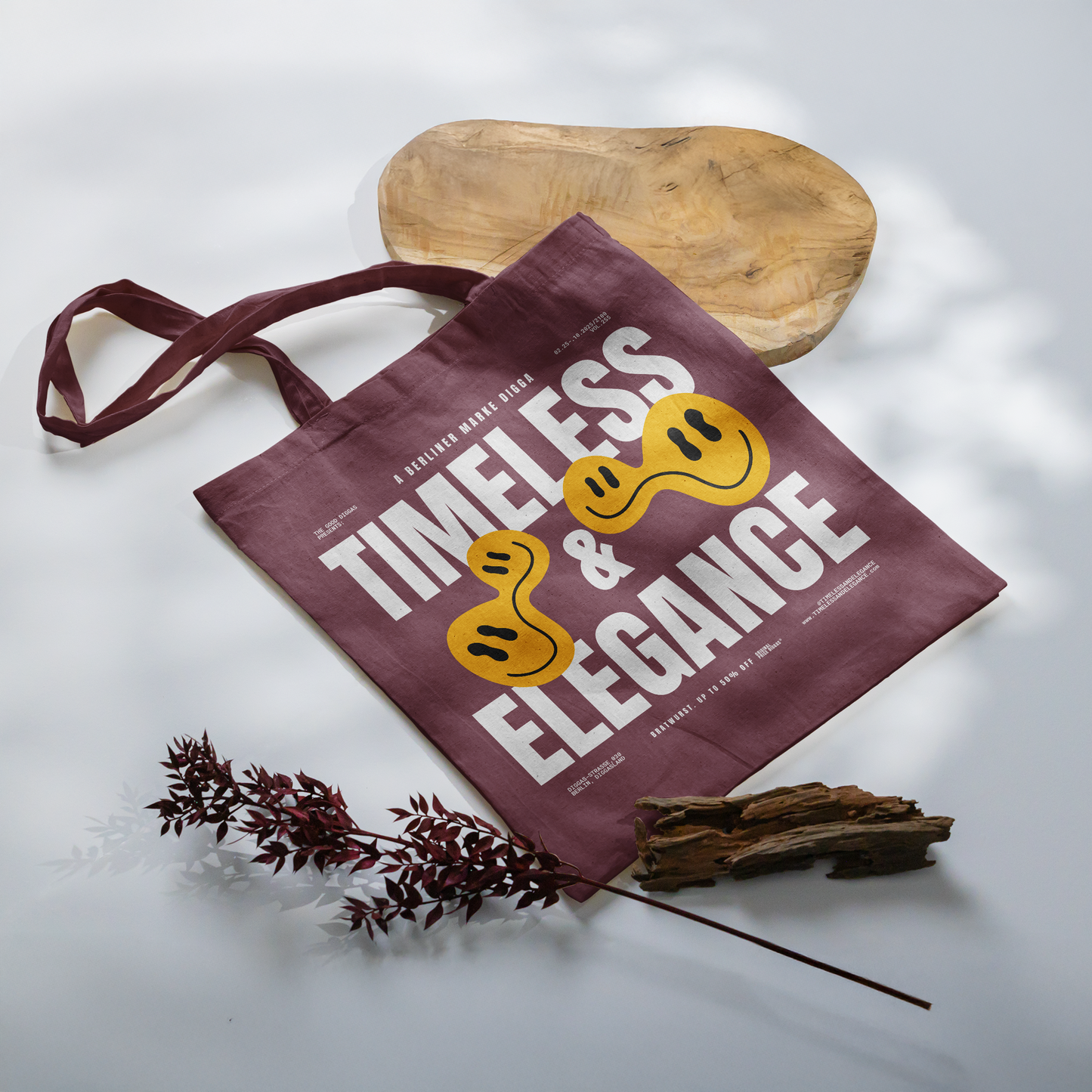 Tote Bag Timeless Digga Original White (F+B)