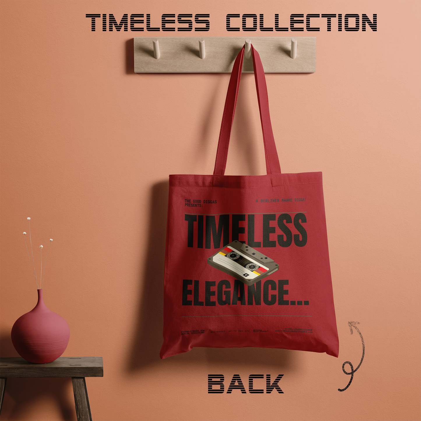 Timeless Retro Tote – Black (F+B)