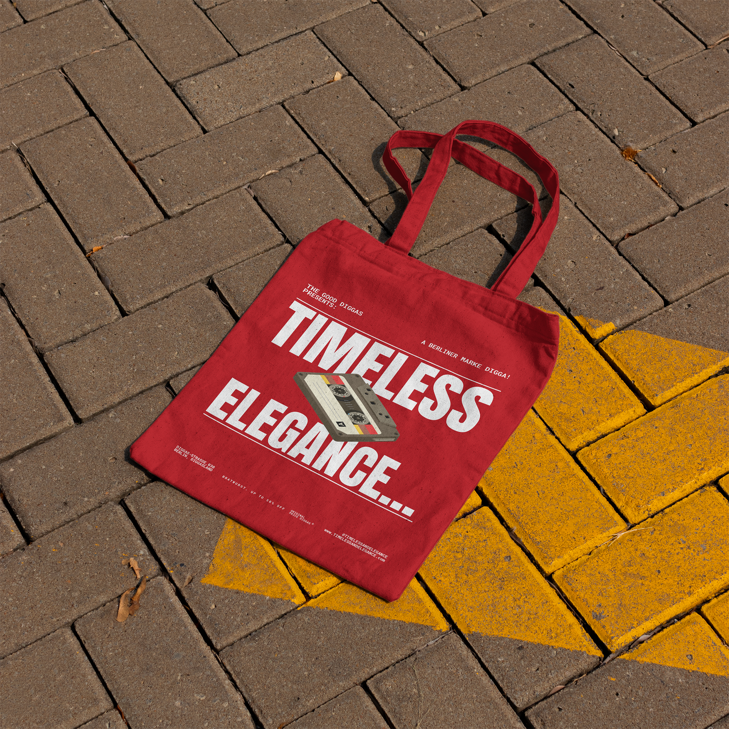 Tote Bag Timeless Digga Retro White (F+B)