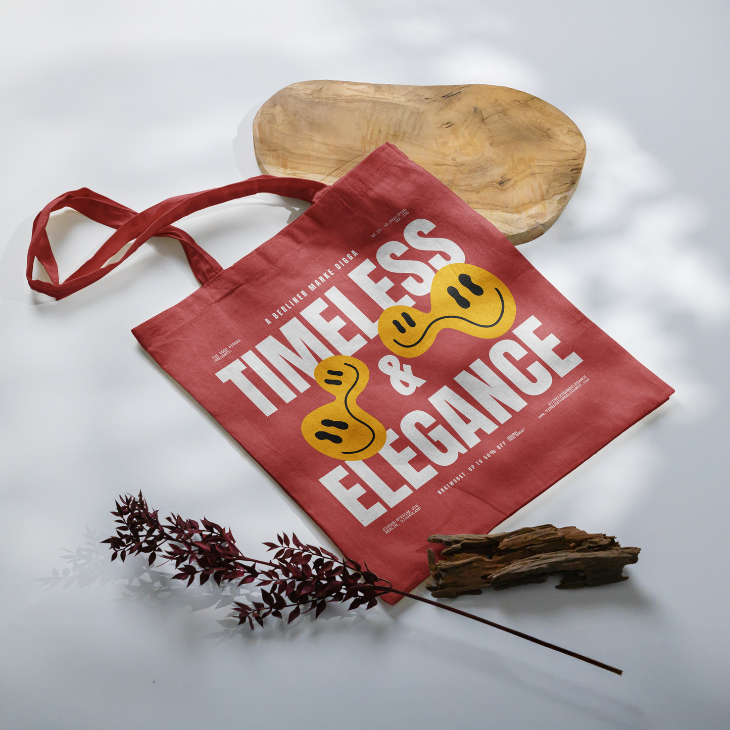 Tote Bag Timeless Digga Original White (F+B)