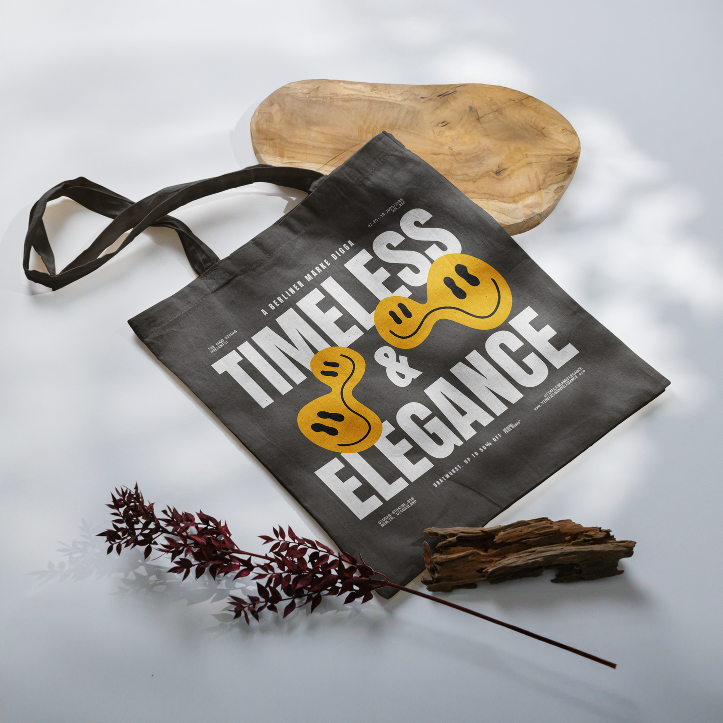 Tote Bag Timeless Digga Original White (F+B)