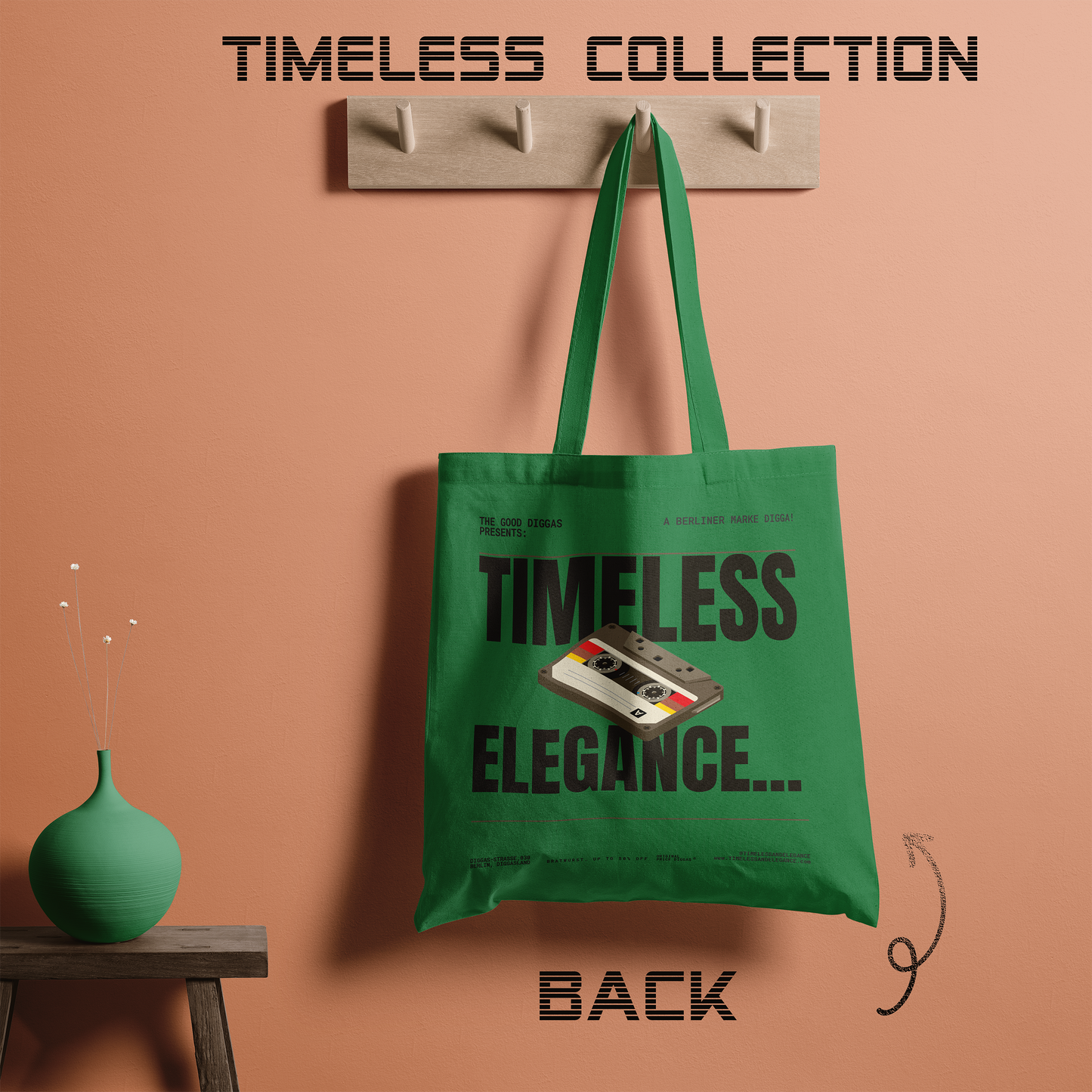 Timeless Retro Tote – Black (F+B)