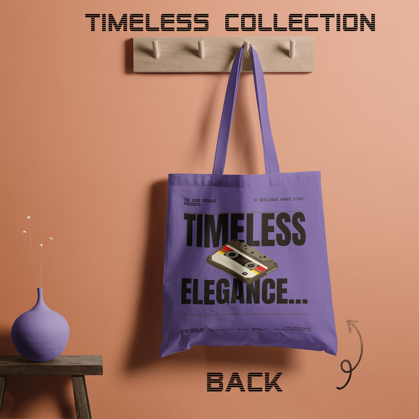Timeless Retro Tote – Black (F+B)