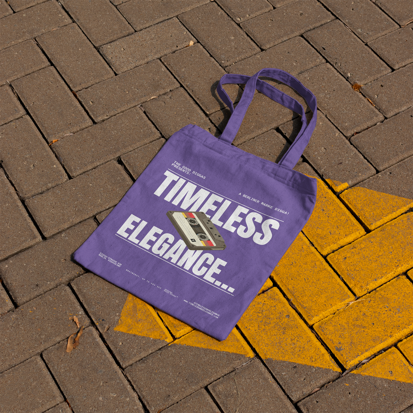 Tote Bag Timeless Digga Retro White (F+B)