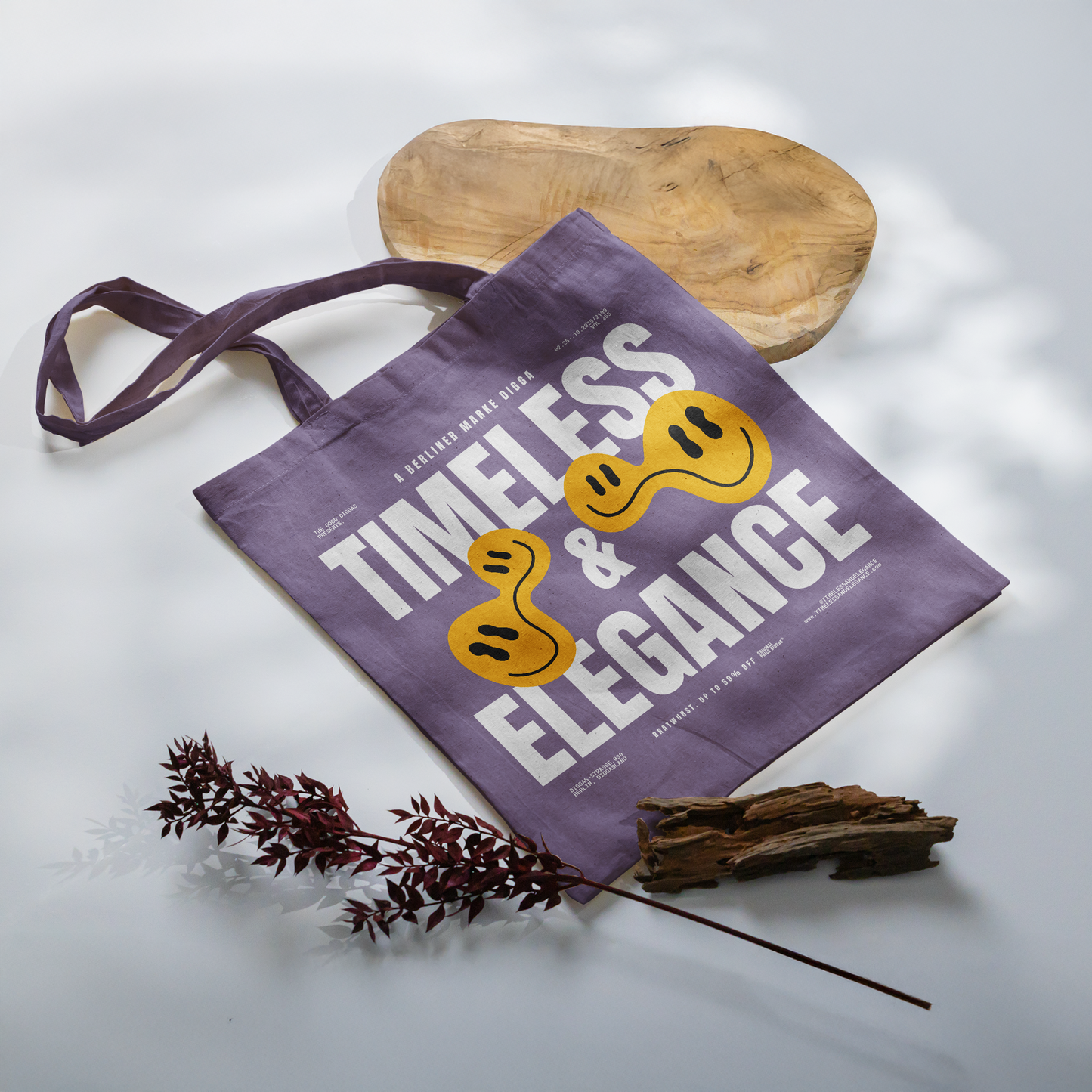 Tote Bag Timeless Digga Original White (F+B)