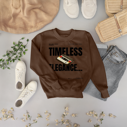 Timeless Retro Front Sweatshirt (Black)