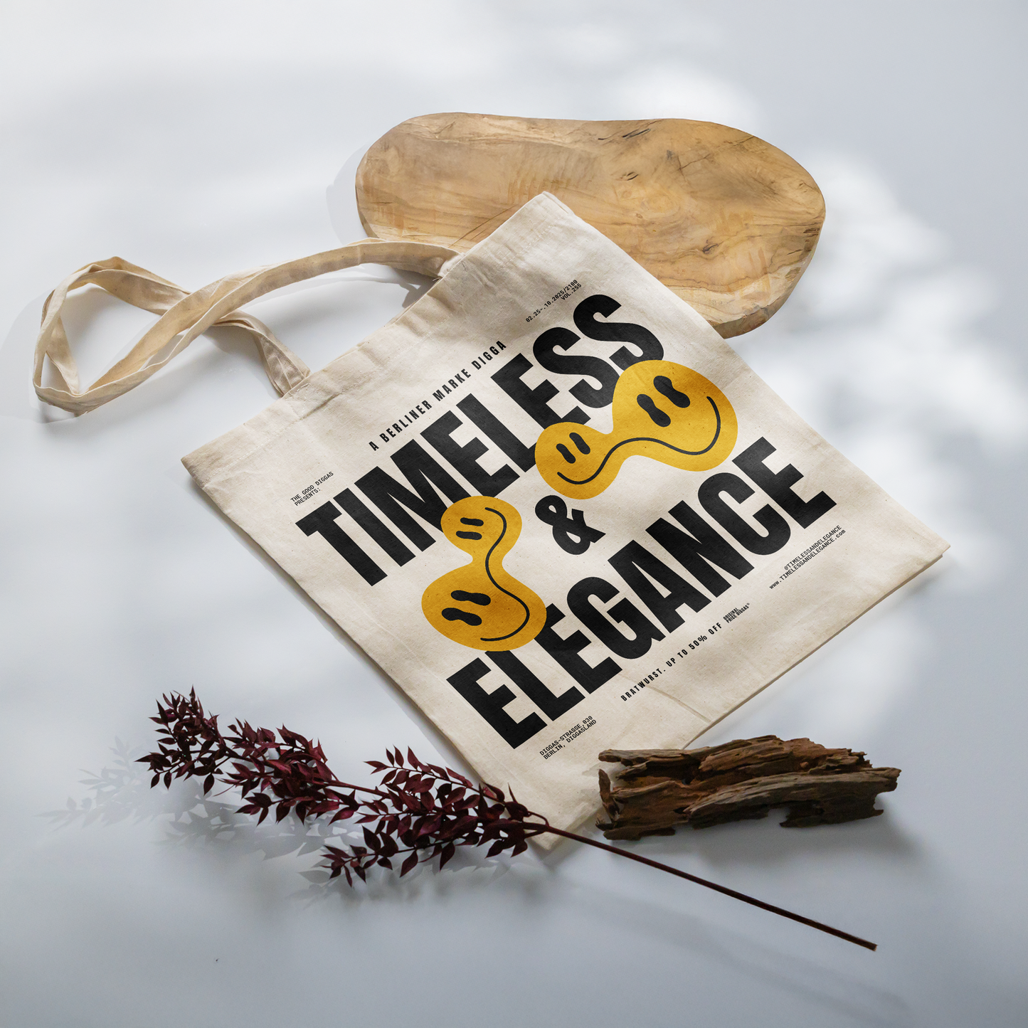 Tote Bag Timeless Digga Original Black (F+B)