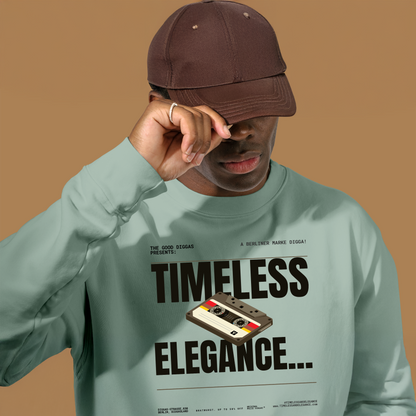 Timeless Retro Front Sweatshirt (Black)